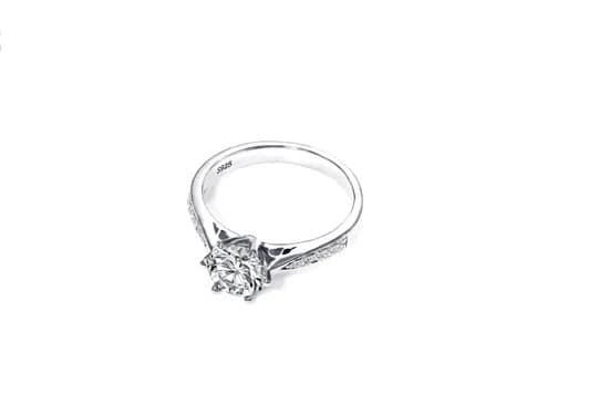 S925 silver ring sample on a white background